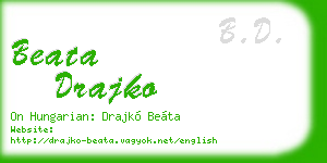beata drajko business card