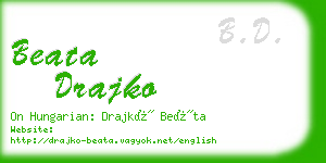 beata drajko business card